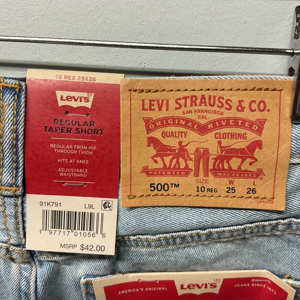 Levi Strauss‎ & Co 500 Slim Fit Distressed Denim Shorts Boys Size 10 Reg 25x26
